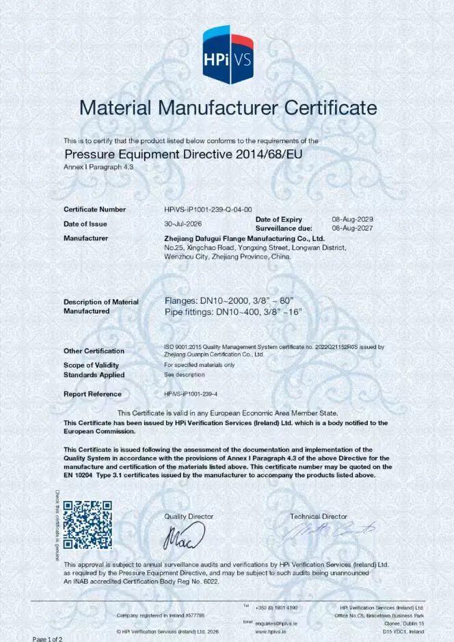 Dafugui Updates EN 10204 3.1 Material Certificate Certification for Global Quality Assurance